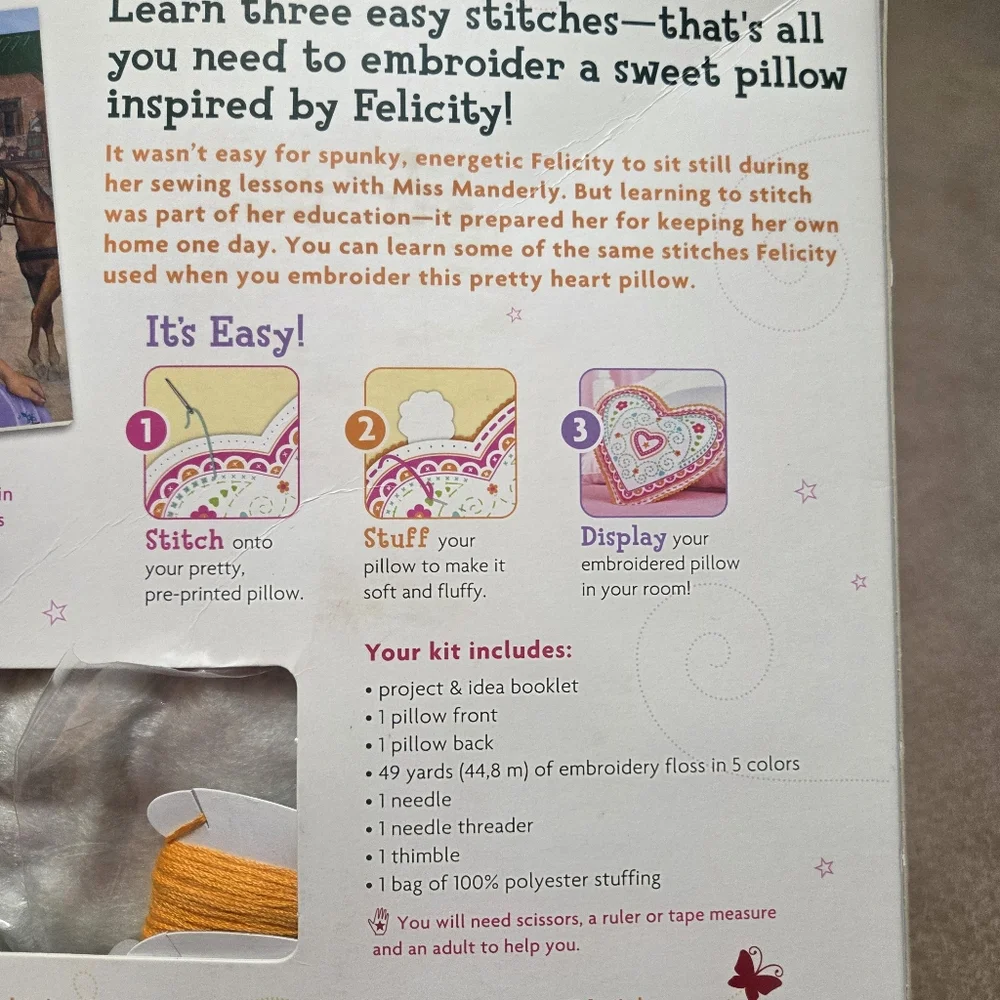 American Girl‎ Heart Pillow Craft Kit Pink and Orange Valentines 2012 Edition
